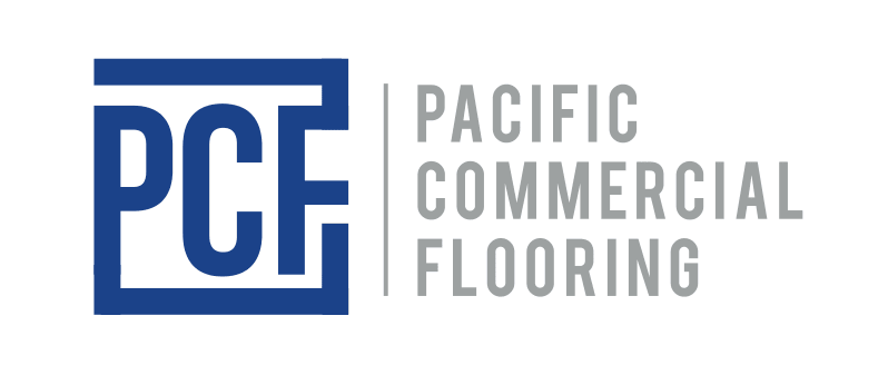 PCF logo, Pacific Commercial Flooring text.